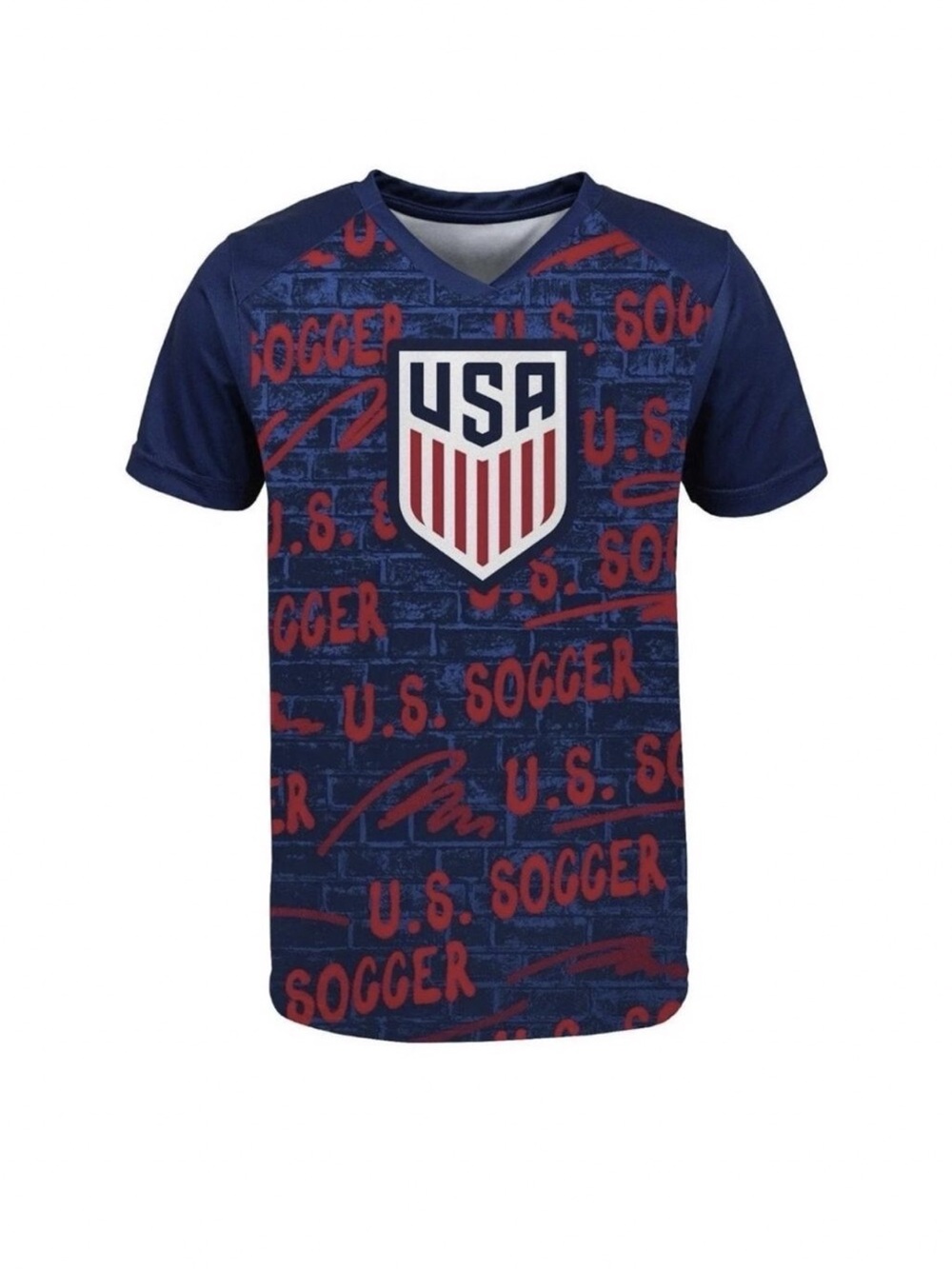 NWT unisex USA Graphic Soccer Tee - Navy & Red SIZE M